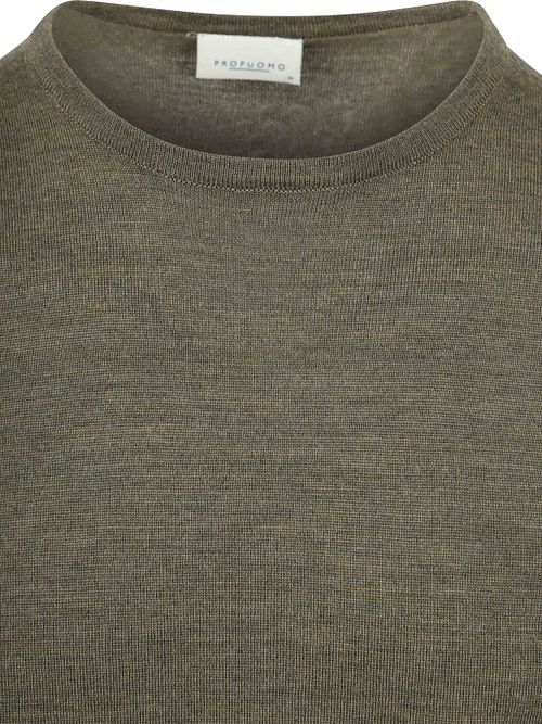 Profuomo Genser i Merinoull Olivengrønn Product / Detail