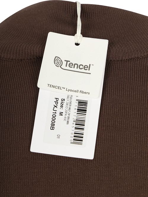 Profuomo Half Zip Pullover Luxury Basic Brown