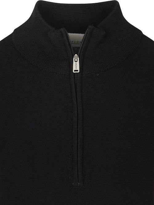 Profuomo Half Zip Pullover Merinowol Zwart Product / Detail