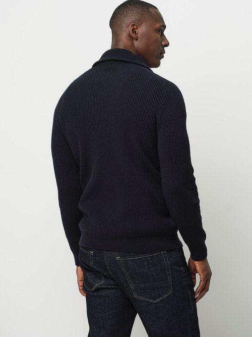 Profuomo Half Zip Pullover Wolle Navy Model / Achterkant