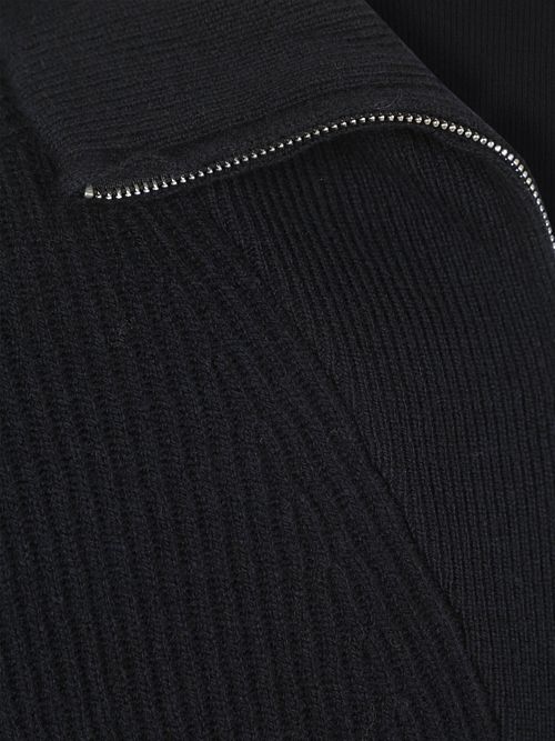 Profuomo Halv Lynlås Pullover i uld, Navy Product / Detail