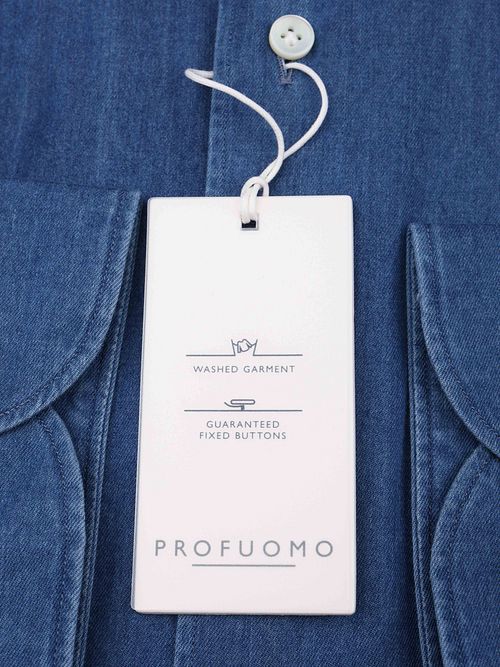 Profuomo Jeans Twill Hemden Indigo