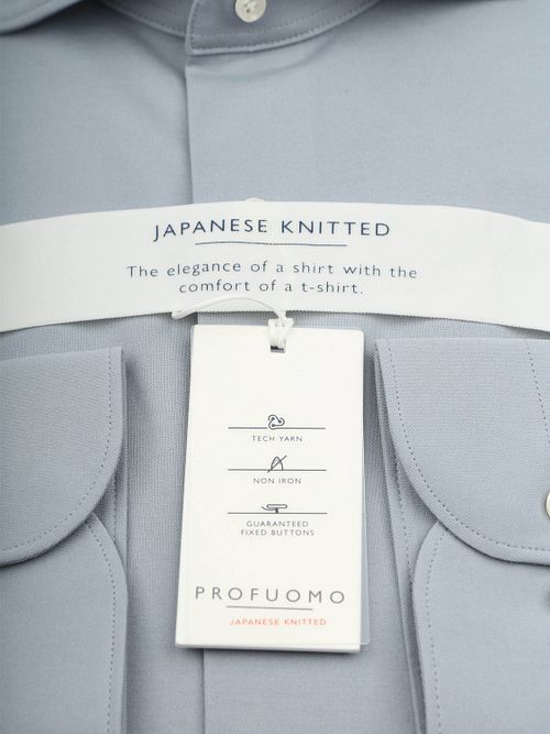 Profuomo Japanese Knitted Hemd Light Blue Product / Detail
