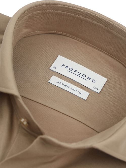 Profuomo Japanese Knitted Skjorte Beige Product / Detail