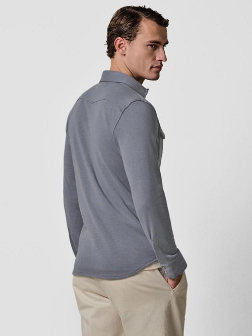 Overshirt Profuomo Western w kolorze niebieskim Model / Achterkant
