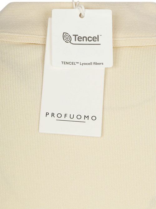 Profuomo Knitted Poloshirt Ecru Product / Detail