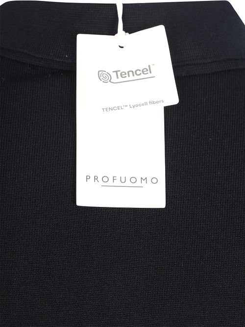 Profuomo Knitted Poloshirt Navy Product / Detail