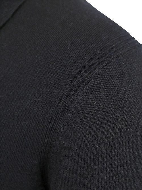 Profuomo Langermet Poloskjorte Ullblanding Marineblå Product / Detail