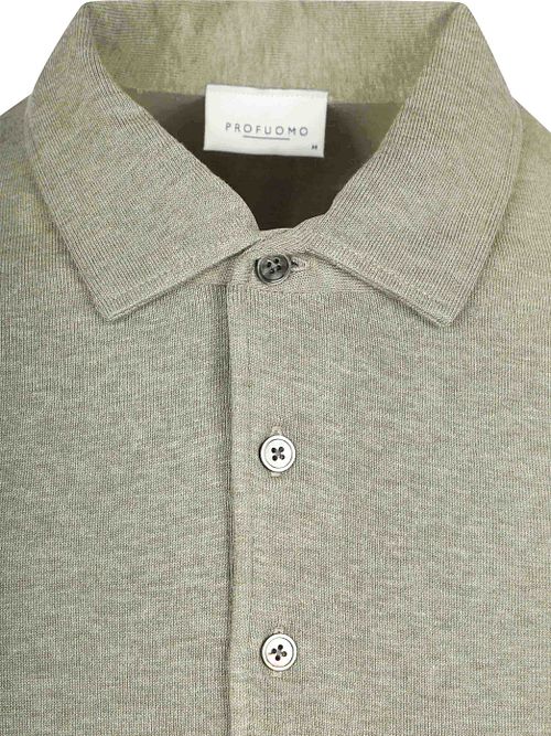 Profuomo Longsleeve Polo Shirt Luxury Basic Green Product / Detail