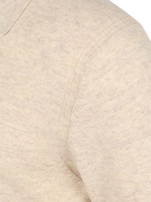 Profuomo Longsleeve Poloshirt Mix Laine Sand Product / Detail