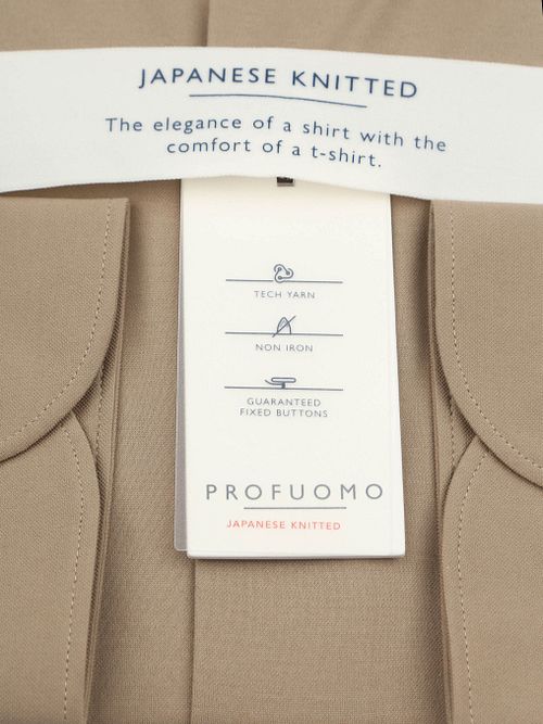 Profuomo Japanese Knitted Overhemd Beige Product / Detail