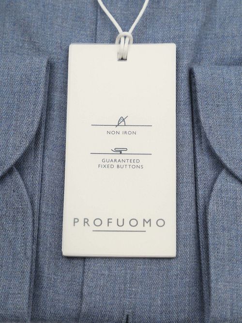 Profuomo Overhemd Peached Twill Flanel Blauw Product / Detail
