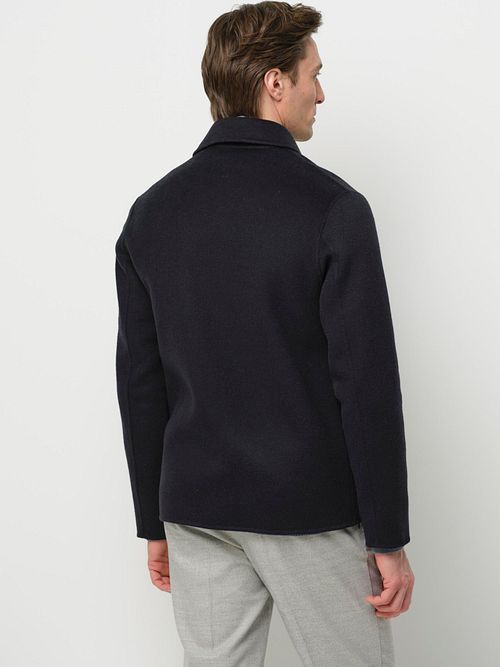 Profuomo Overskirt Woolblend Marineblå Model / Achterkant