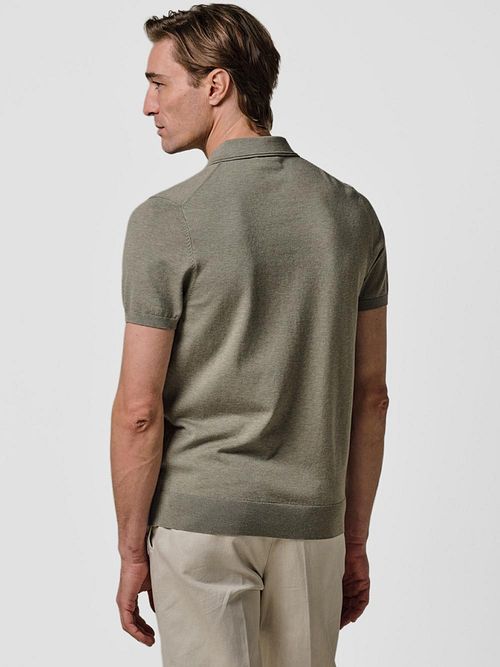 Profuomo Polo Shirt Luxury Basic Green Model / Achterkant