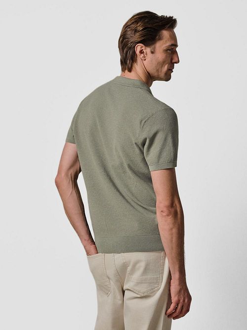 Profuomo Polo Shirt Riva Luxury Structure Green Model / Achterkant