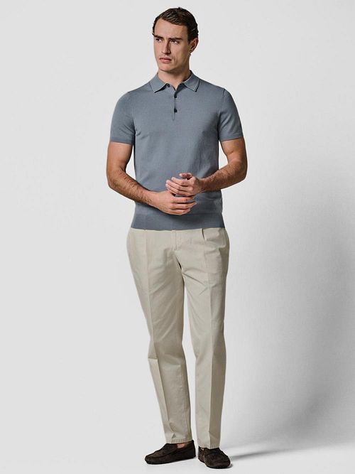 Profuomo Polo Shirt Luxury Basic Blue Model / Voorkant