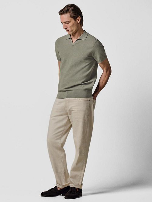 Profuomo Poloshirt Riva Luxury Structure Groen Model / Voorkant