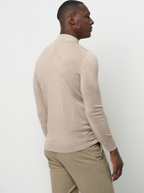 Profuomo Polotröja Merinoull Ecru Model / Achterkant