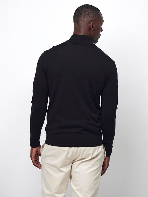 Profuomo Pullover Half Zip Laine Merino Noir Model / Achterkant