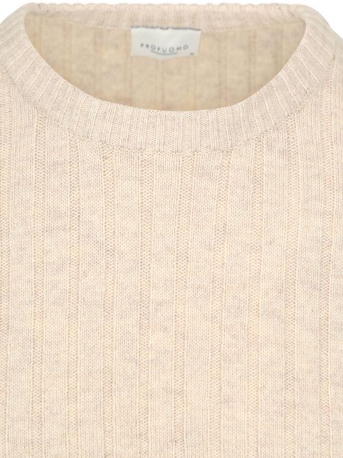 Profuomo Pull Rib Mix Laine Sand Product / Detail