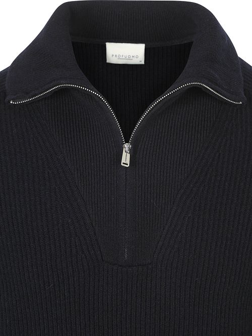 Profuomo Pullover Half Zip Laine Marine Product / Detail