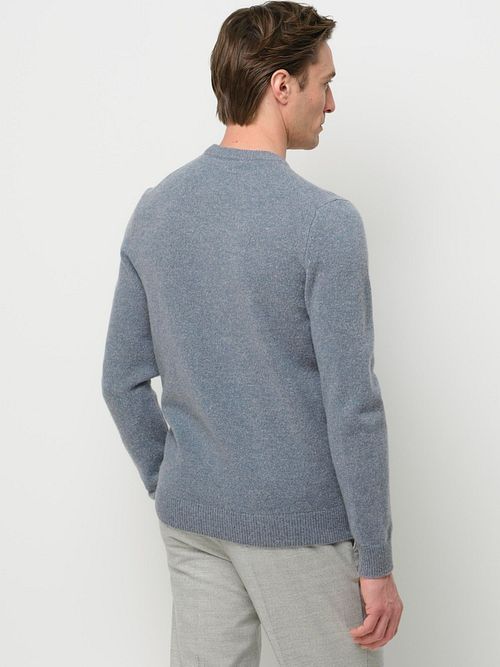 Profuomo Pullover Wool Blend Blue Model / Achterkant