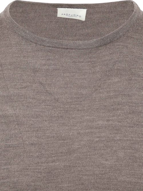 Profuomo rundhalsad merinoullströja Taupe Product / Detail
