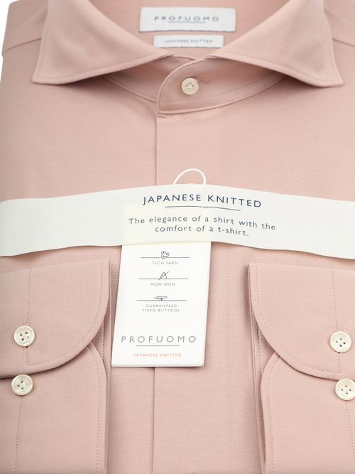 Profuomo Japanese Knitted Shirt Dark Pink Product / Detail
