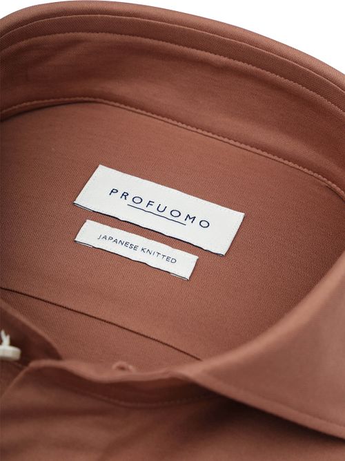 Profuomo Japanese Knitted Shirt Red Clay Product / Detail