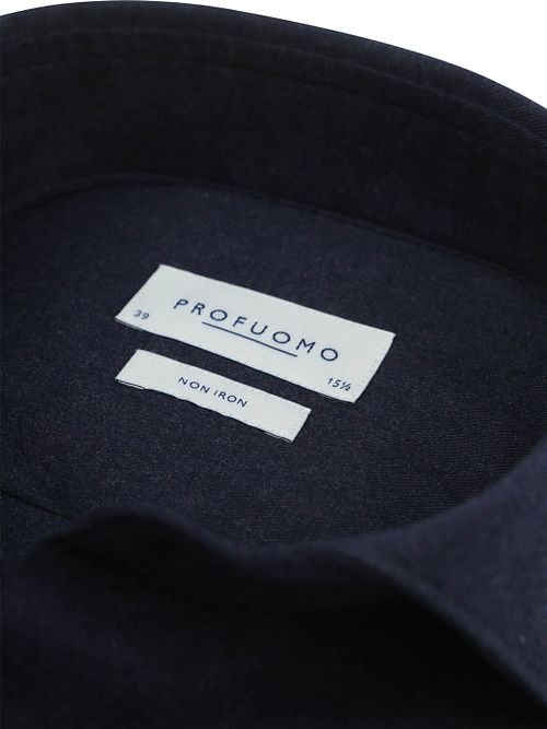 Profuomo Shirt Peached Twill Flanel Navy Product / Detail