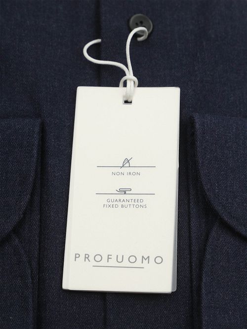 Profuomo Shirt Peached Twill Flanel Navy Product / Detail