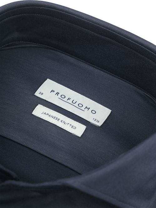 Profuomo Japansk Stickad Skjorta Denim Navy Product / Detail