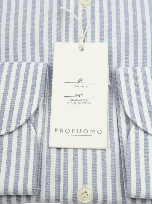 Profuomo Skjorte Flannel Peached Striber Blå Product / Detail