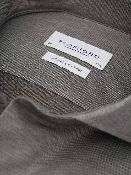 Profuomo Japansk Strikket Skjorte Melange Brun Product / Detail