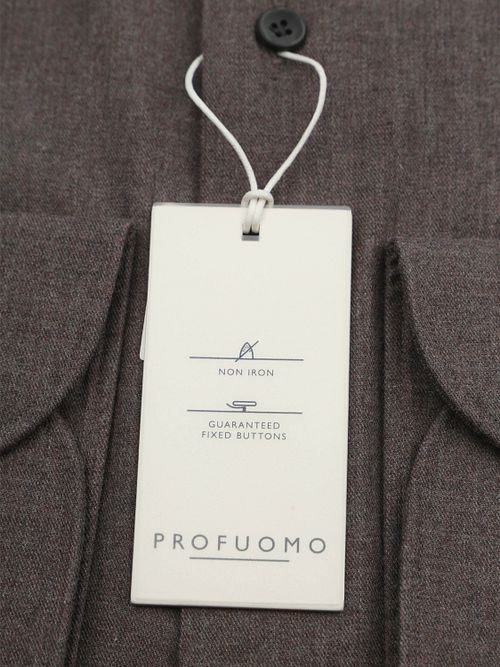Profuomo Skjorte i Børstet Twill Flanell Brun Product / Detail