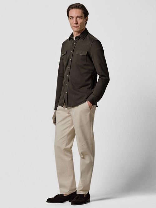 Profuomo Surchemise Western Marron Foncé Model / Voorkant