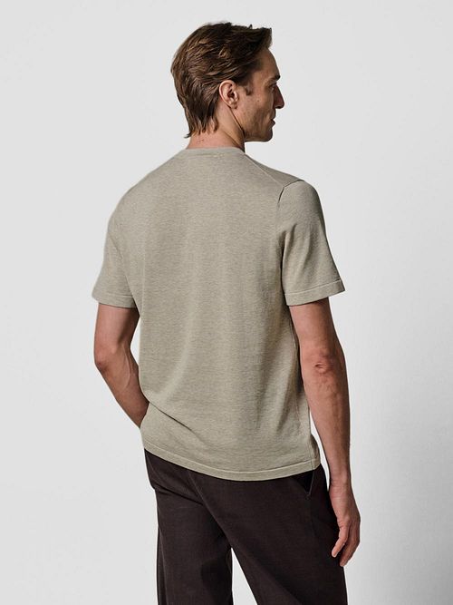 Profuomo T-Shirt Knitted Beige Model / Achterkant