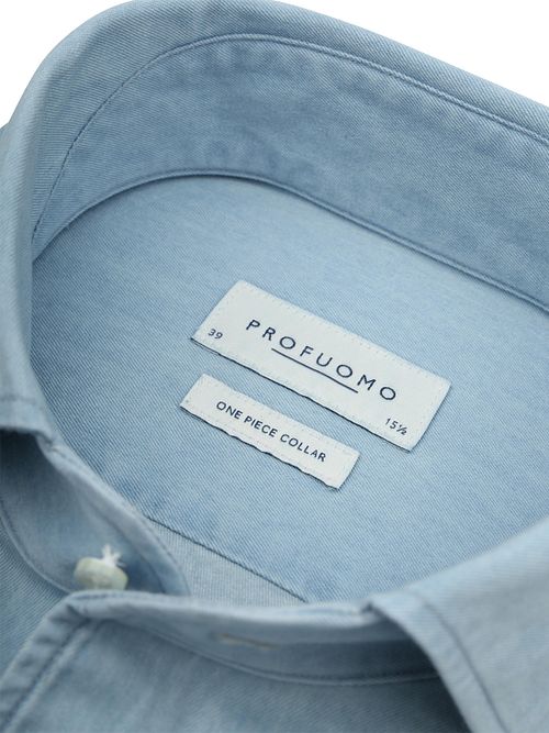 Profuomo Twill Hemd Denim Hellblau Product / Detail