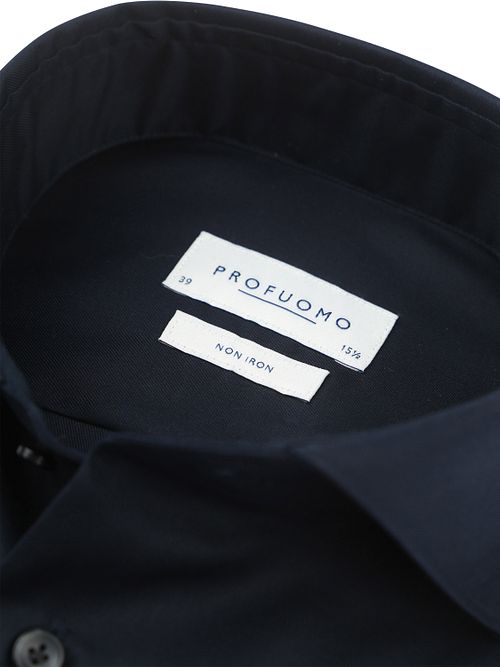 Profuomo Twill Hemd Extra Long Sleeves Navy Product / Detail