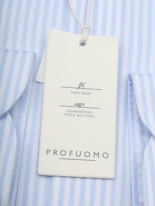Profuomo Twill Hemd Strepen Lichtblauw Product / Detail
