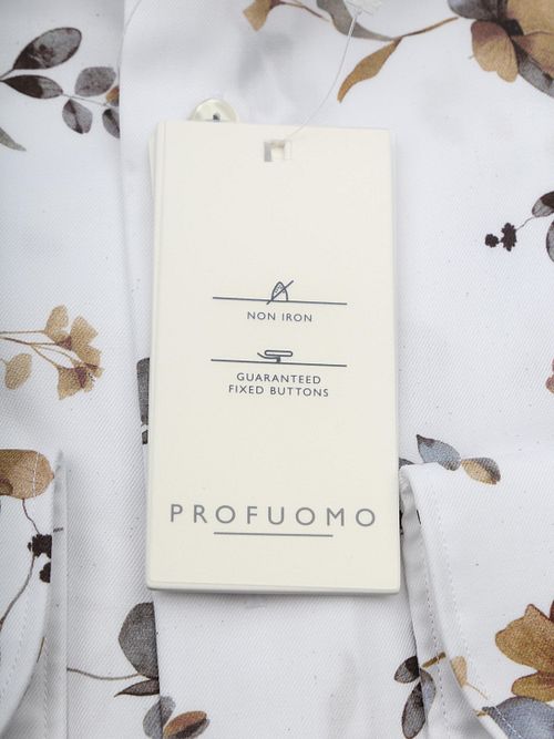 Profuomo Twill Overhemd Bloem Wit Product / Detail