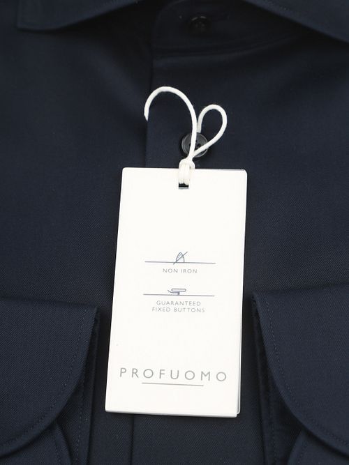Profuomo Twill Skjorta Extra Långa ärmar Navy Product / Detail