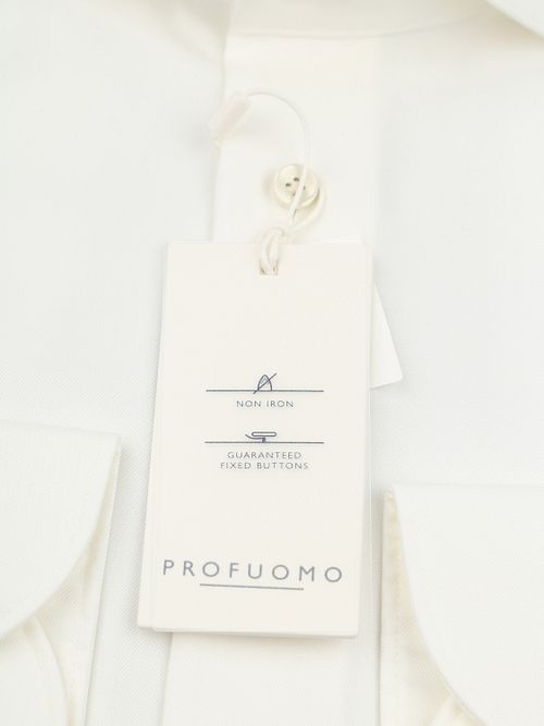 Profuomo Twill Skjorta Off White Product / Achterkant