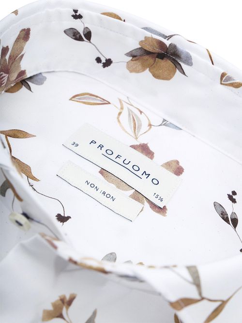 Profuomo Twill Skjorte Flower Hvid Product / Detail