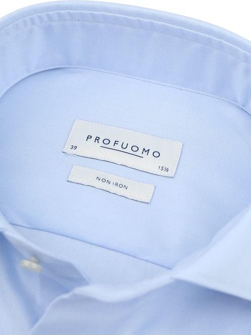 Profuomo Twill Skjorte Med Ekstra Lange Ermer Lysblå Product / Detail