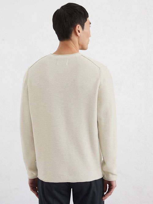 Pullover girocollo Marc O'Polo in cotone/lino grigio seta Model / Achterkant