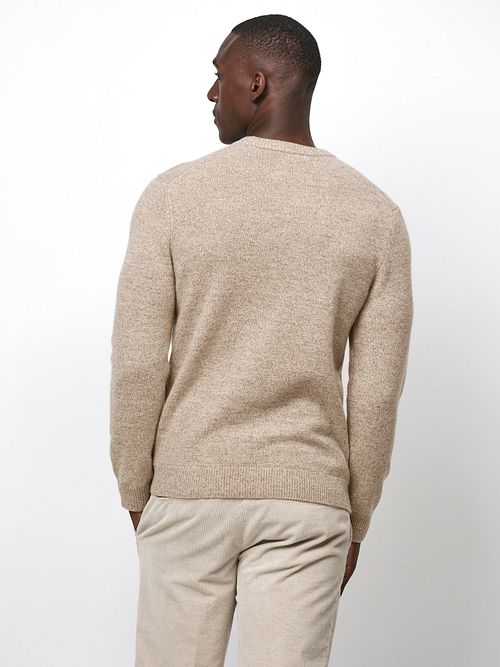 Pullover Profuomo in misto lana color sabbia Model / Achterkant