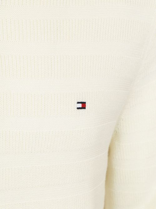 Pullover Tommy Hilfiger con mezza zip strutturato avorio Product / Detail