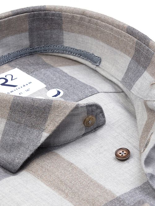 Camicia R2 a quadri herringbone grigia Product / Detail