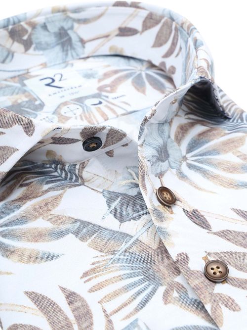 R2 Leaves Camicia Stampa Beige Product / Detail